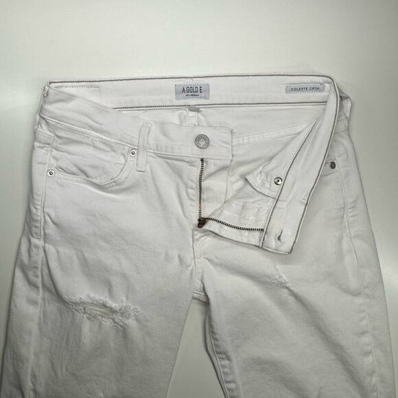 EUC | AGoldE | Distressed Collette Crop | White | Size 27 - Picture 5 of 16